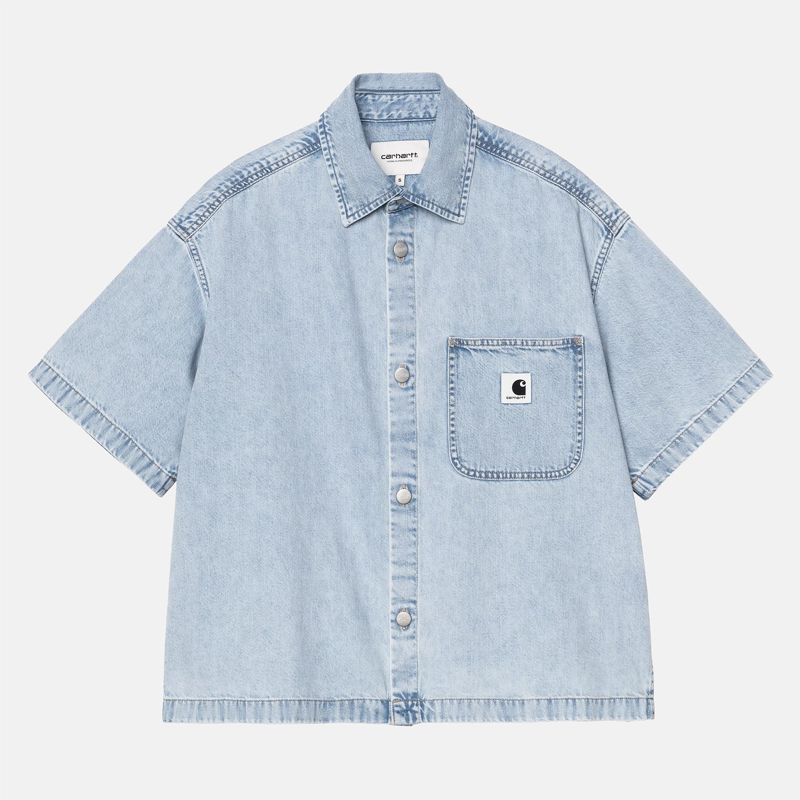 Carhartt WIP W´Lovilia  Denim Hemd - Blue Stone Bleached Blau Bild 1