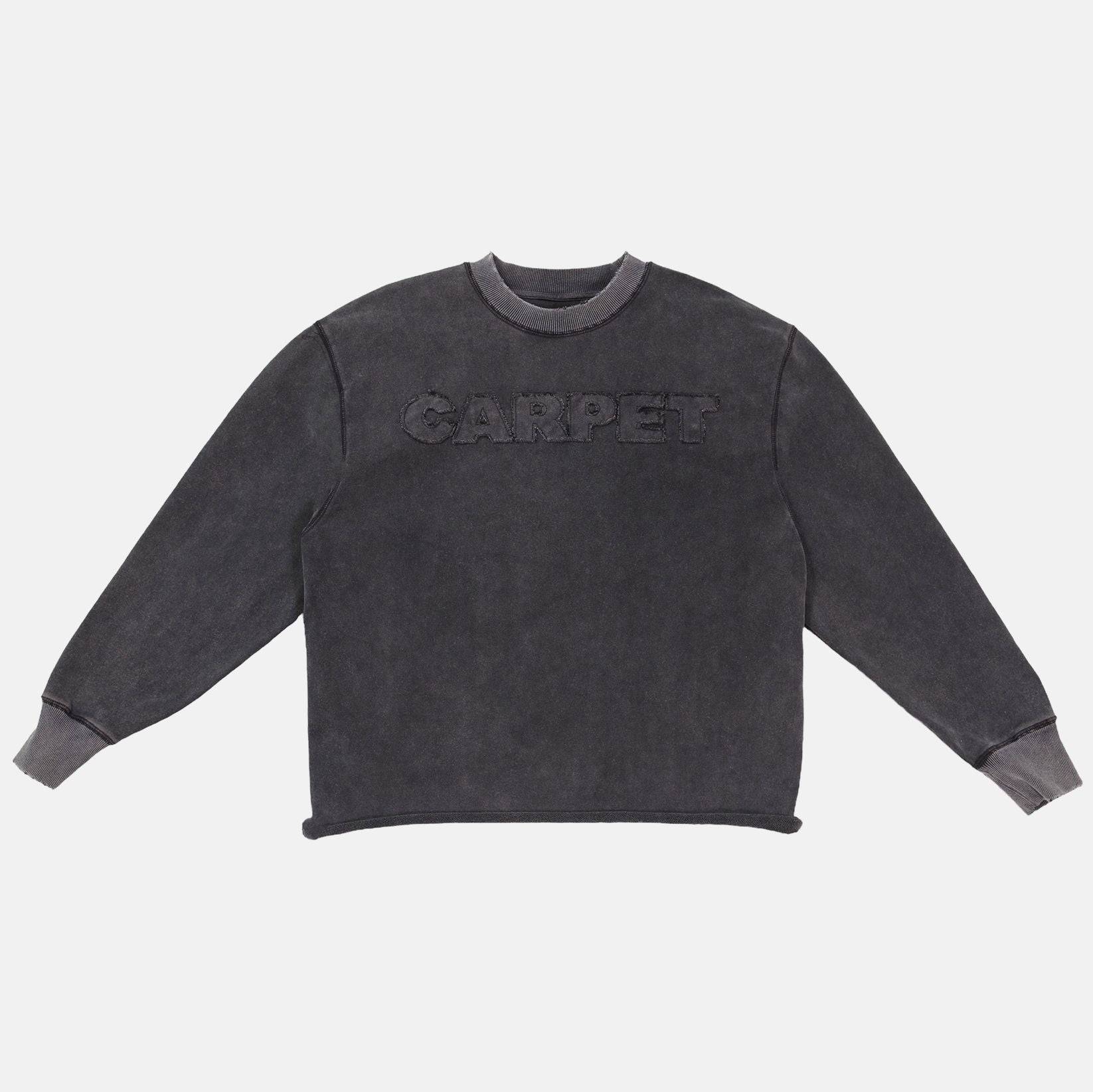 Carpet Company Freyed Sweatshirt - Washed Black - Blowout Skateshop