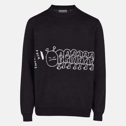 Cleptomanicx Fuhumans Knit Crewneck - Black Schwarz Bild 1
