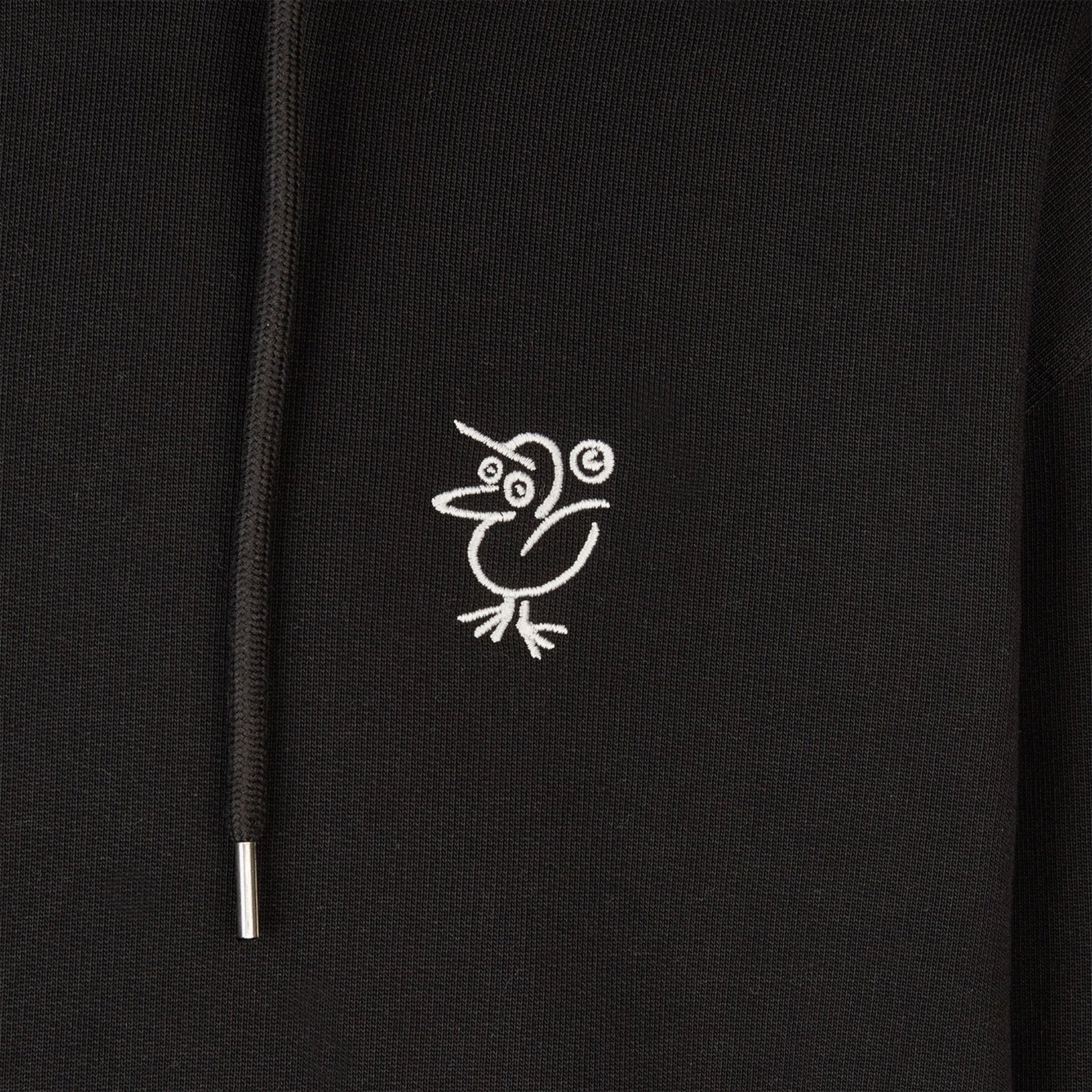 Cleptomanicx Sketch Gull Boxy Hoodie - Black Bild 3