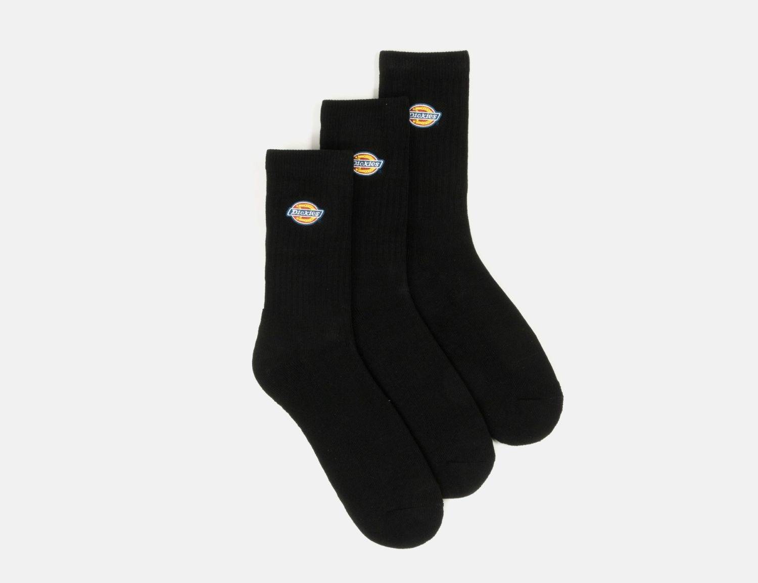 Dickies Valley Grove Embroidered Socks - Black - Blowout Skateshop