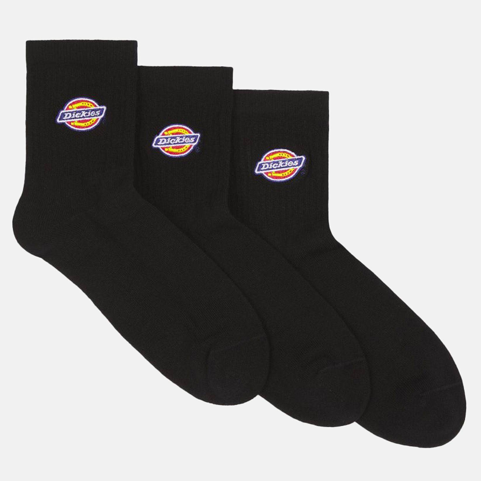 Dickies Valley Grove Mid 3-Pair Socken - Black - Blowout Skateshop