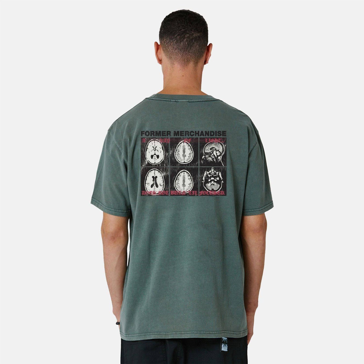 Former Brain Scan Oversized T-Shirt - Washed Green - Blowout Skateshop