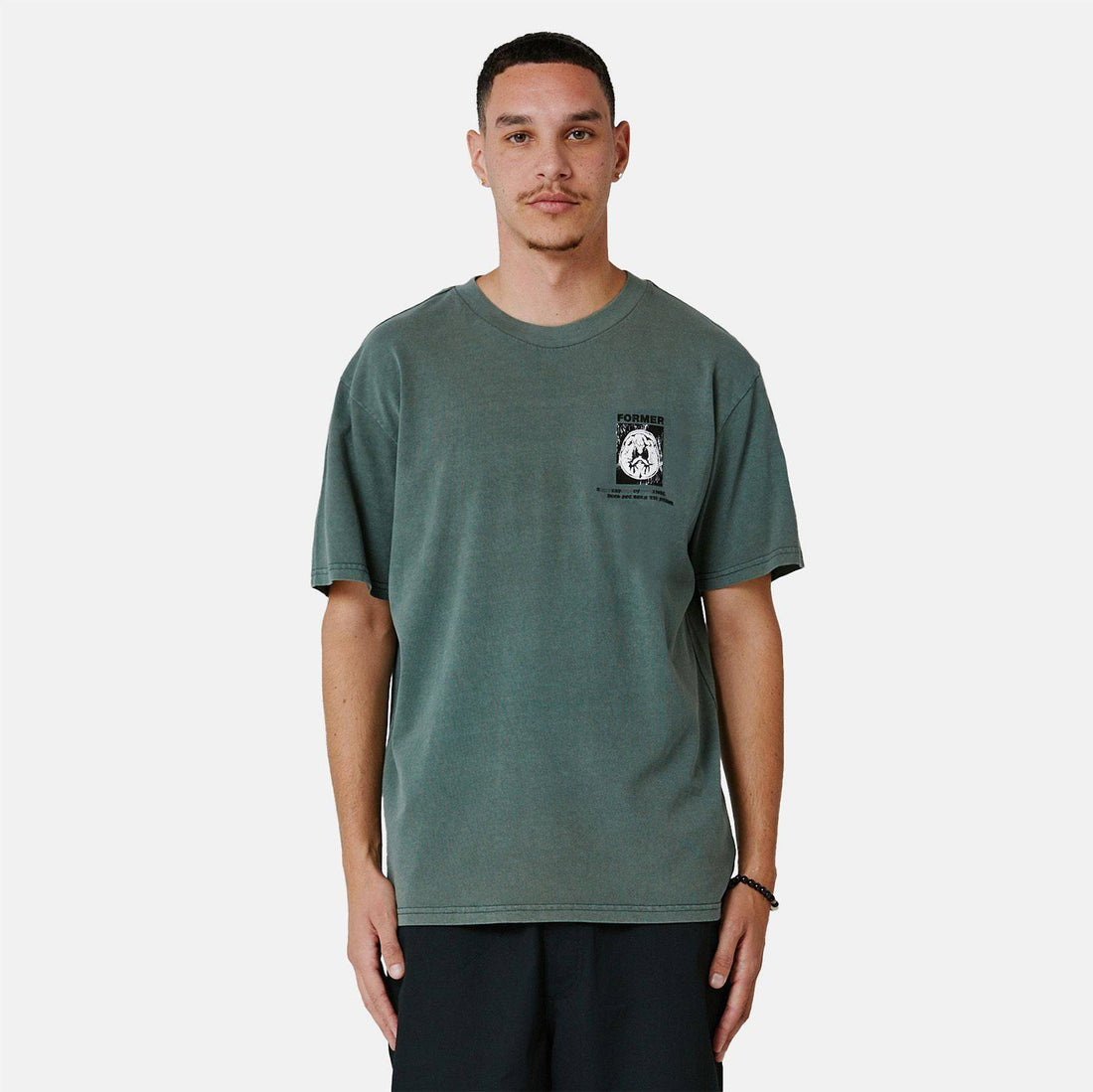 Former Brain Scan Oversized T-Shirt - Washed Green Grün Bild 2