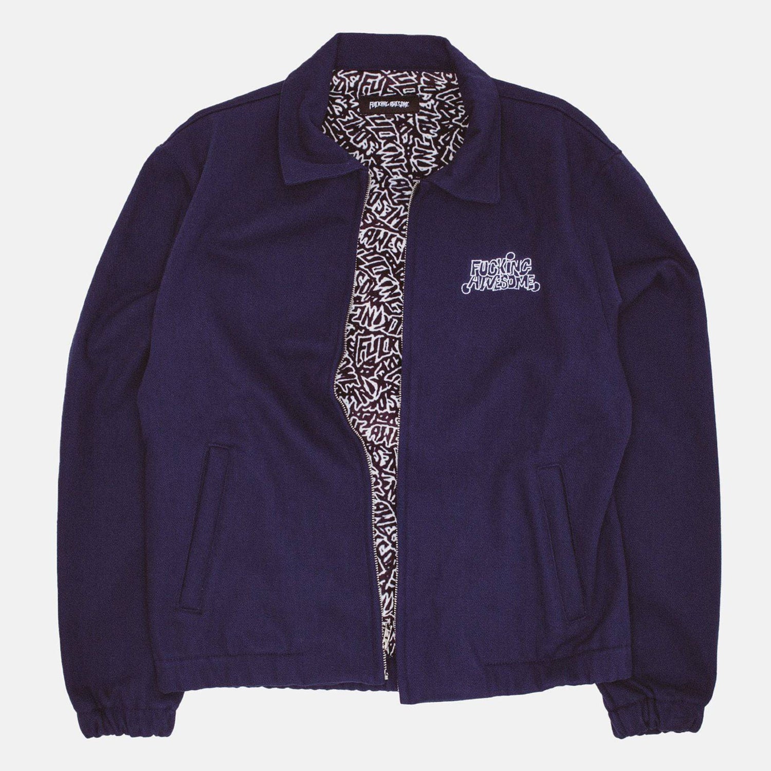 Fucking Awesome Harrington Jacket - Navy - Blowout Skateshop