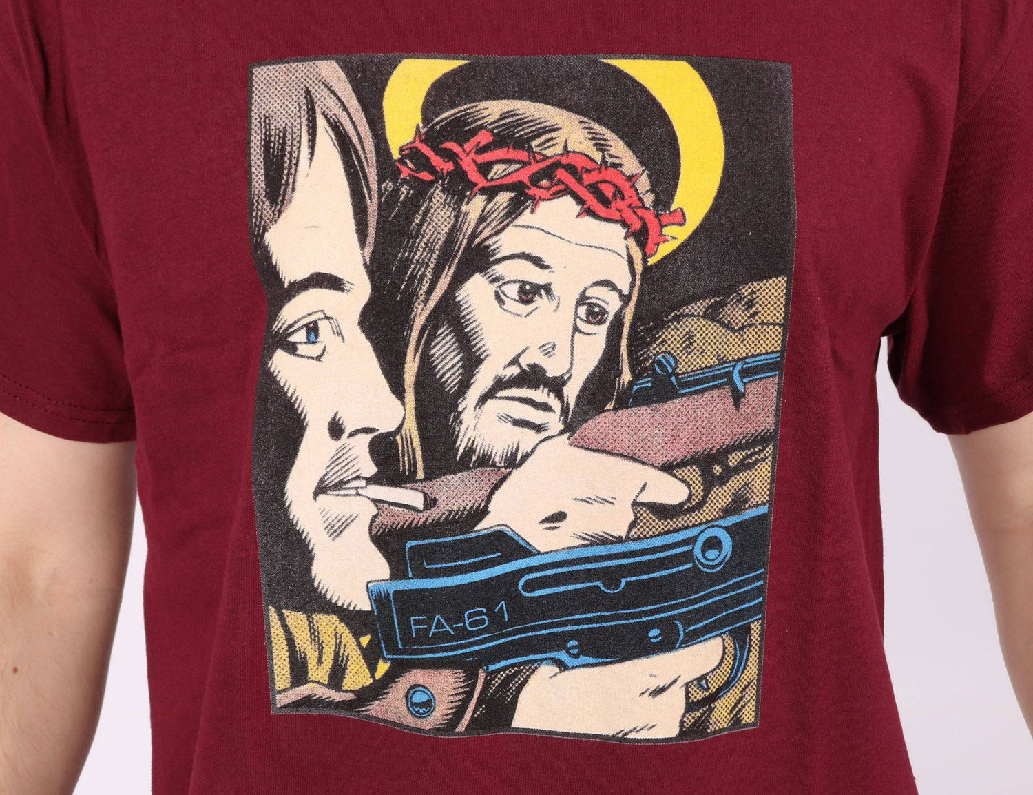 Fucking Awesome Holy War T-Shirt - Maroon - Blowout Skateshop