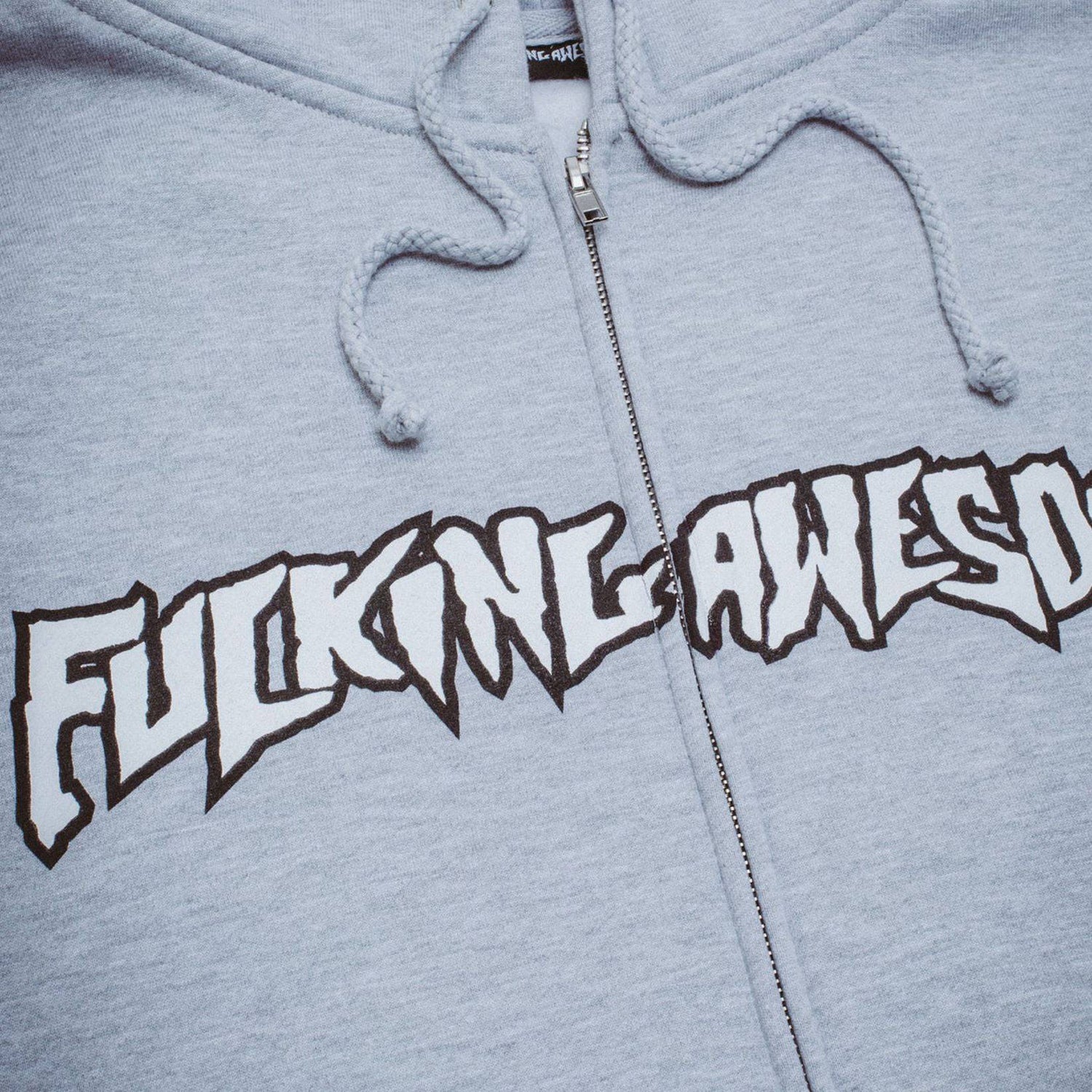 Fucking Awesome Stamp Logo Zip Hoodie - Heather Grey - Blowout Skateshop