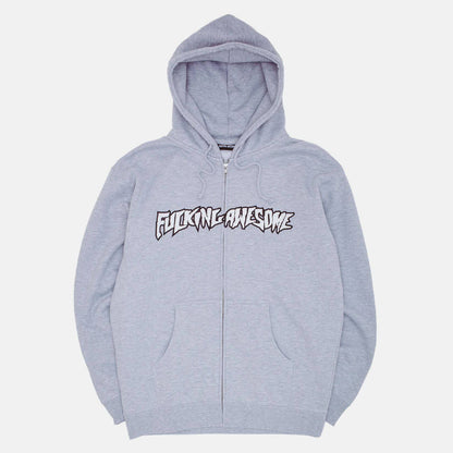 Fucking Awesome Stamp Logo Zip Hoodie - Heather Grey - Blowout Skateshop