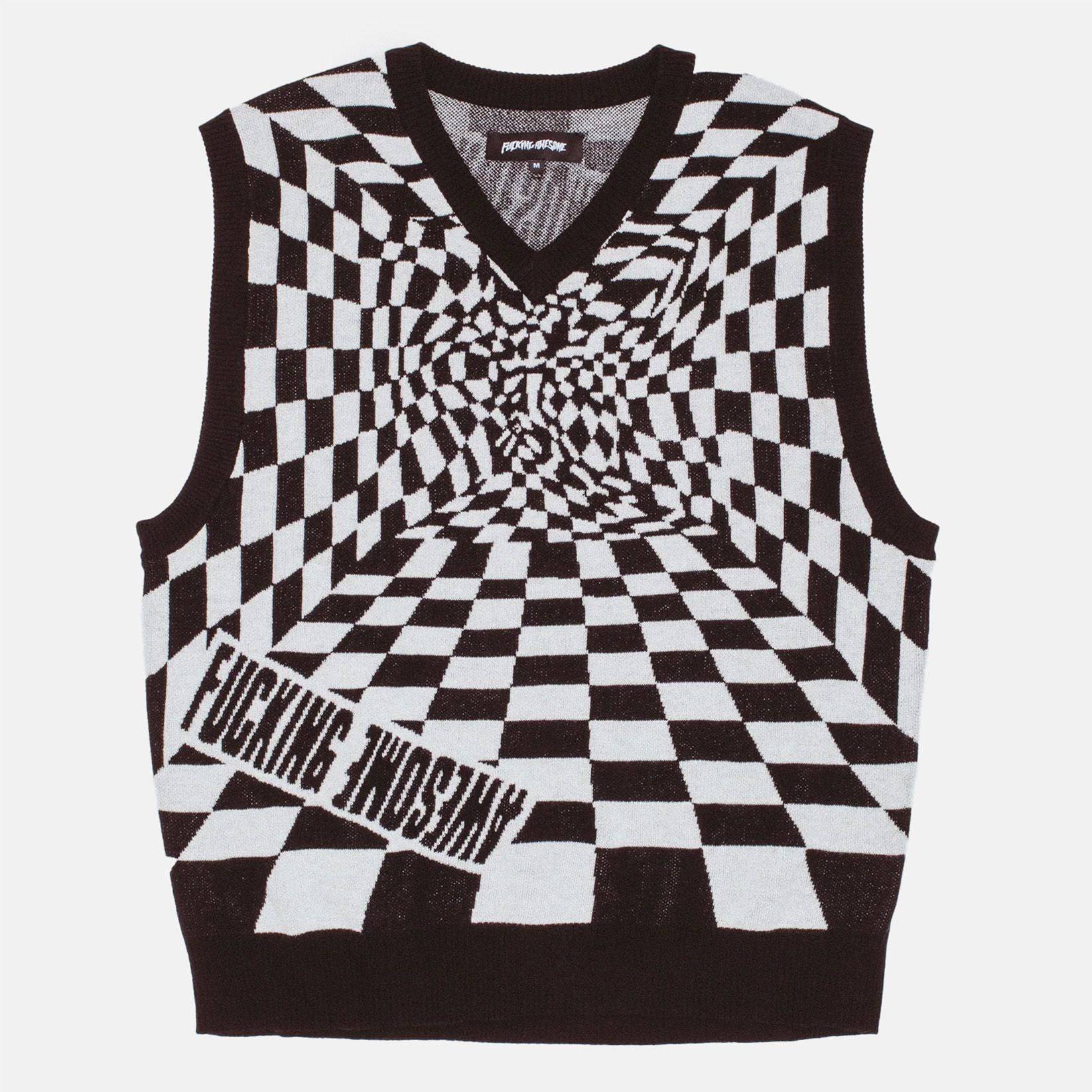 Fucking Awesome Warped Sweater Vest - Black - Blowout Skateshop