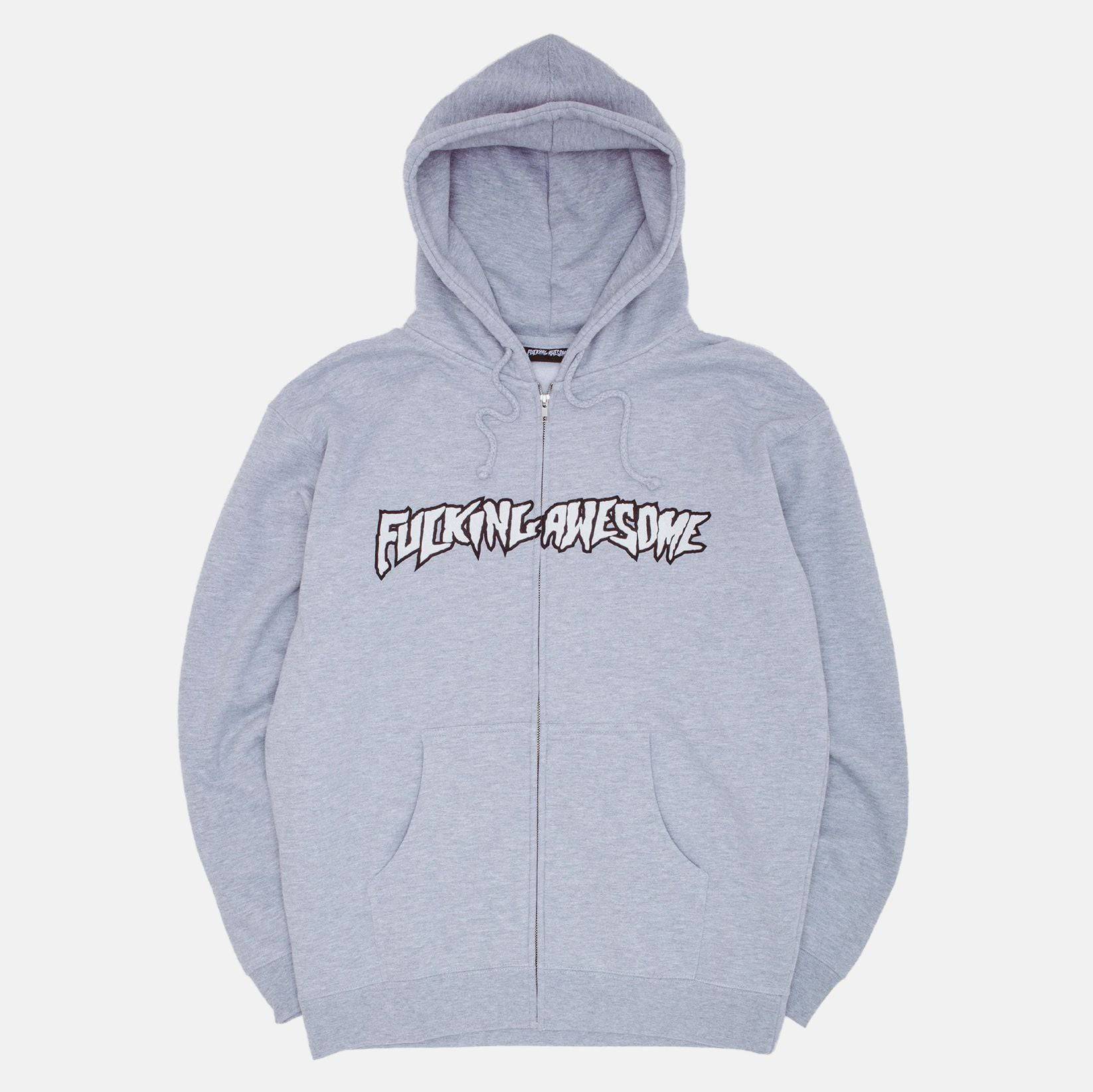 Fucking Awesome Stamp Logo Zip Hoodie - Heather Grey Bild 1
