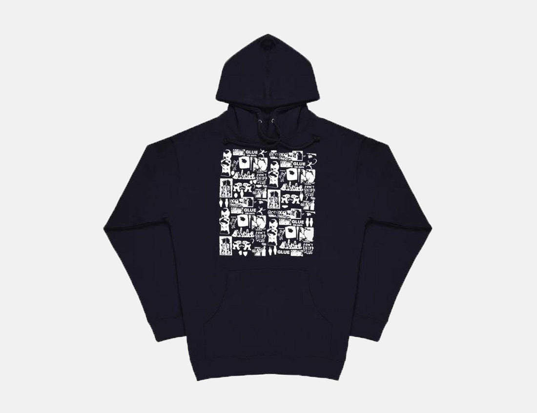 Glue Pinned Hoodie - Navy - Blowout Skateshop