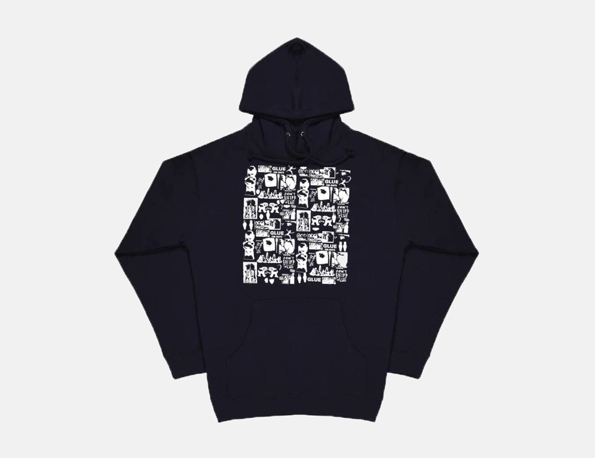 Glue Pinned Hoodie - Navy - Blowout Skateshop