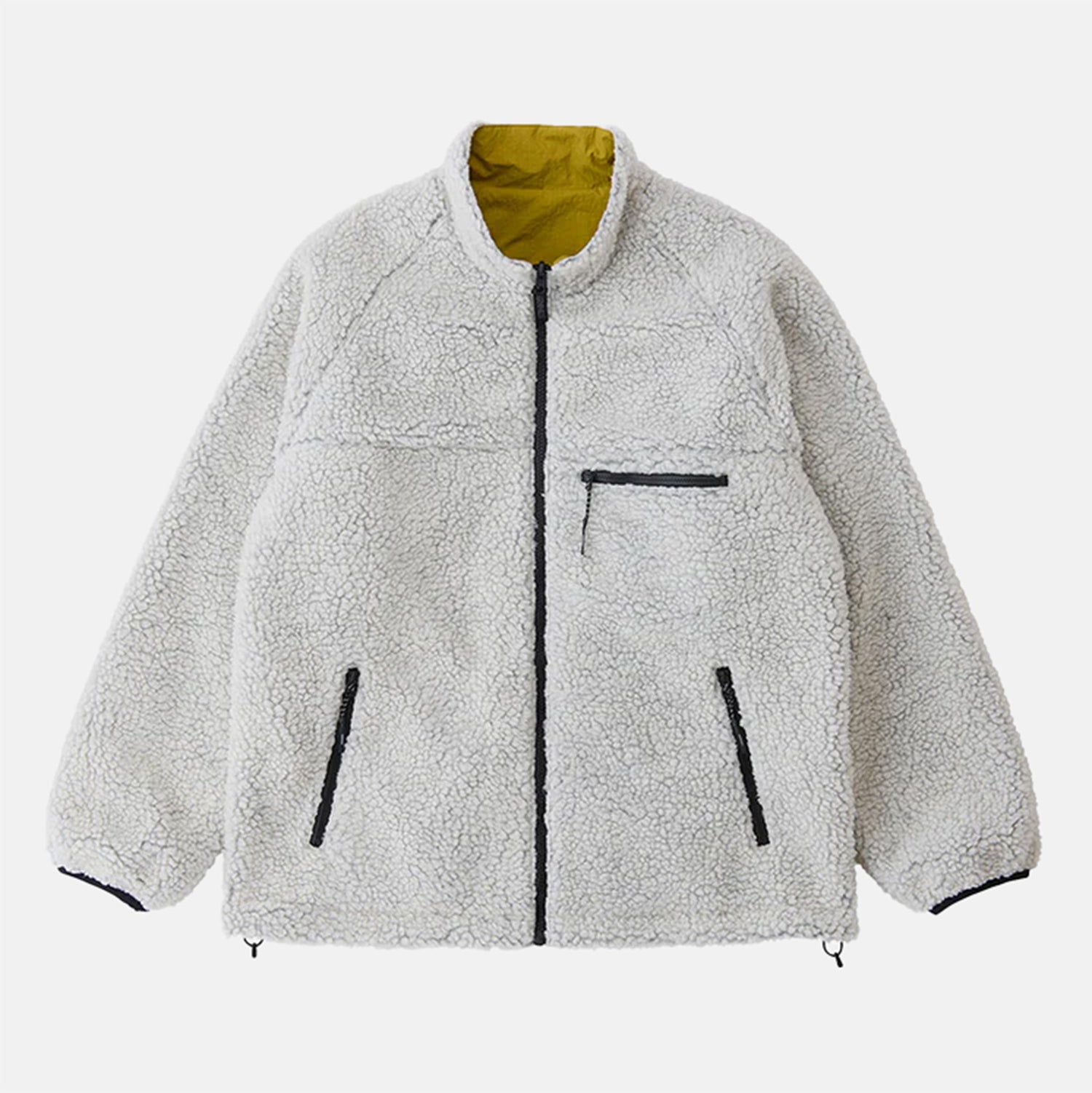 Gramicci Reversible Sherpa Jacke - Natural / Chartreuse Weiß Bild 1