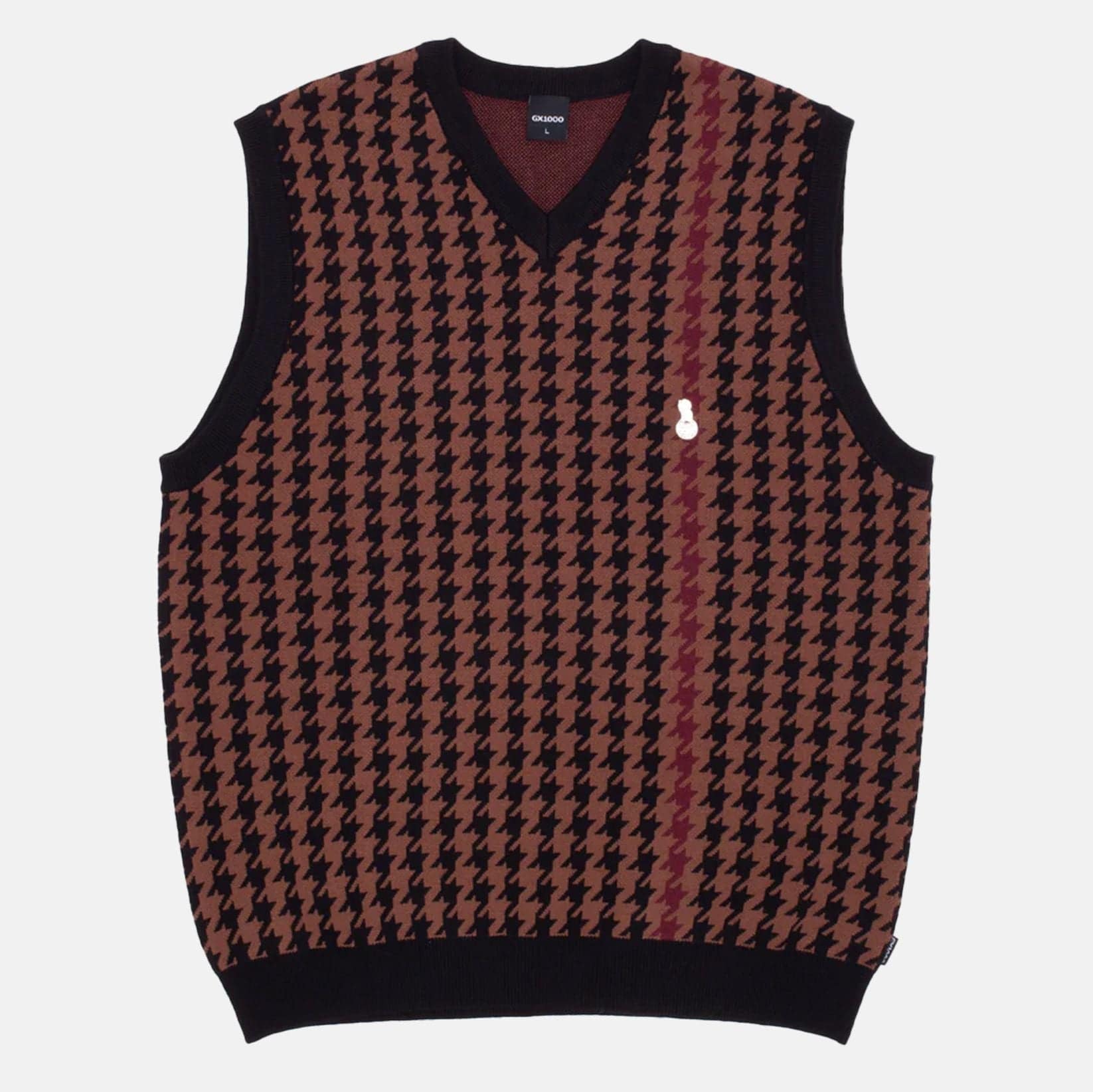 GX1000 Jacquard Knit Vest - Brown - Blowout Skateshop