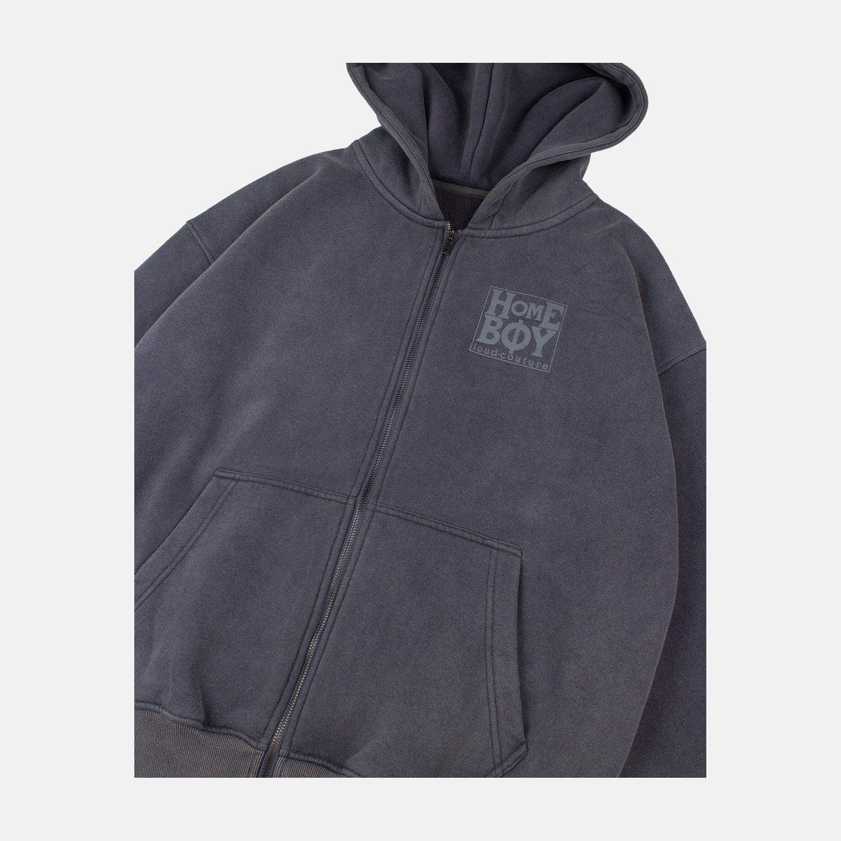 Homeboy Old School Zip-Hoodie - Grey Washed – Herstelleransicht 3