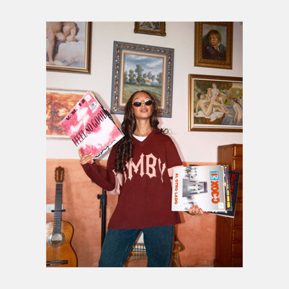 Homeboy TRIC Knit Pullover - Maroon Washed – Herstelleransicht 5