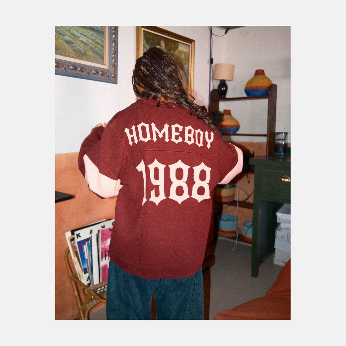 Homeboy TRIC Knit Pullover - Maroon Washed – Herstelleransicht 6