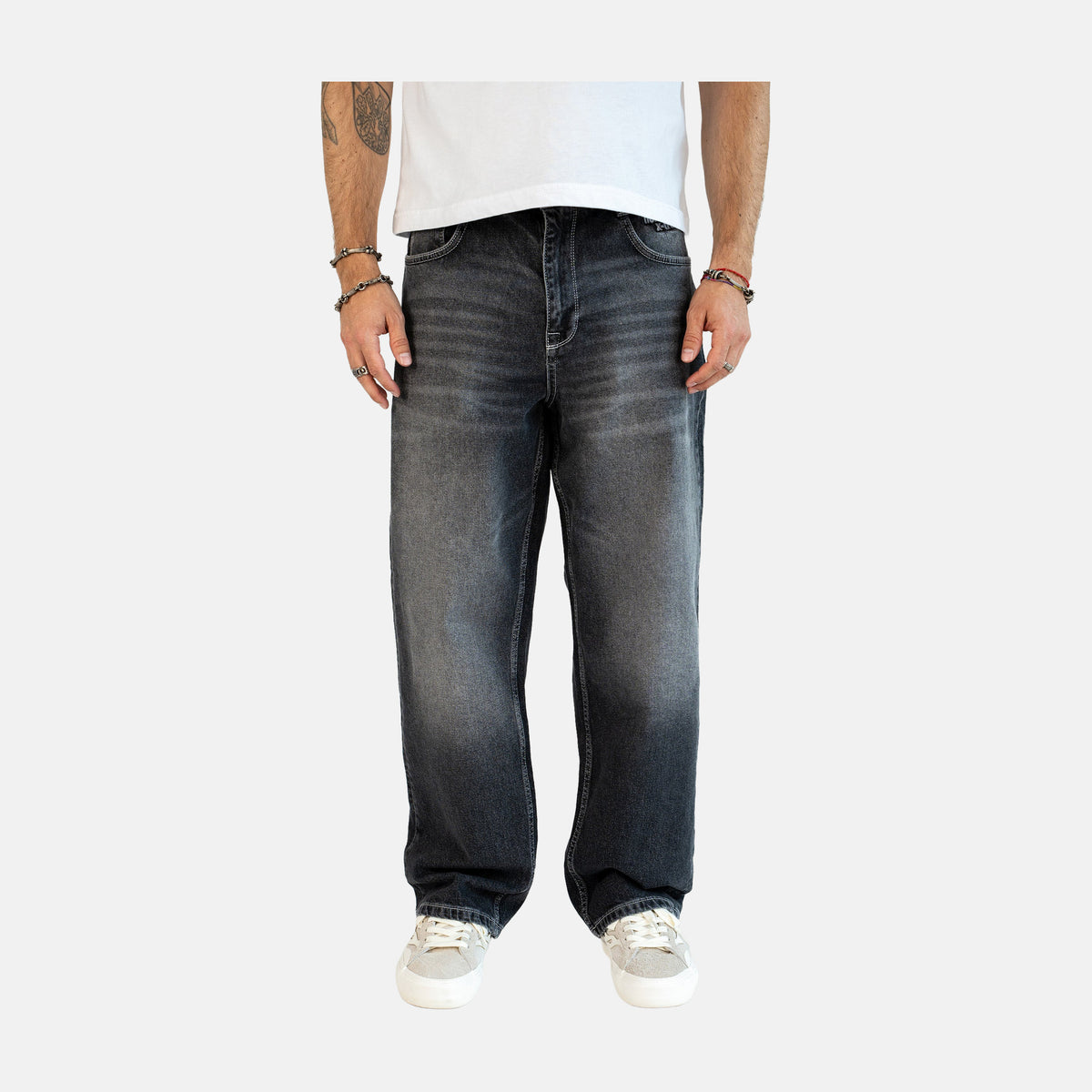 Homeboy X-tra Baggy Outlines Denim Pant - Vintage Black – Herstelleransicht 3