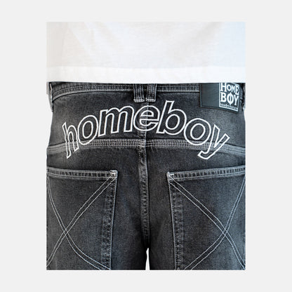 Homeboy X-tra Baggy Outlines Denim Pant - Vintage Black – Herstelleransicht 6
