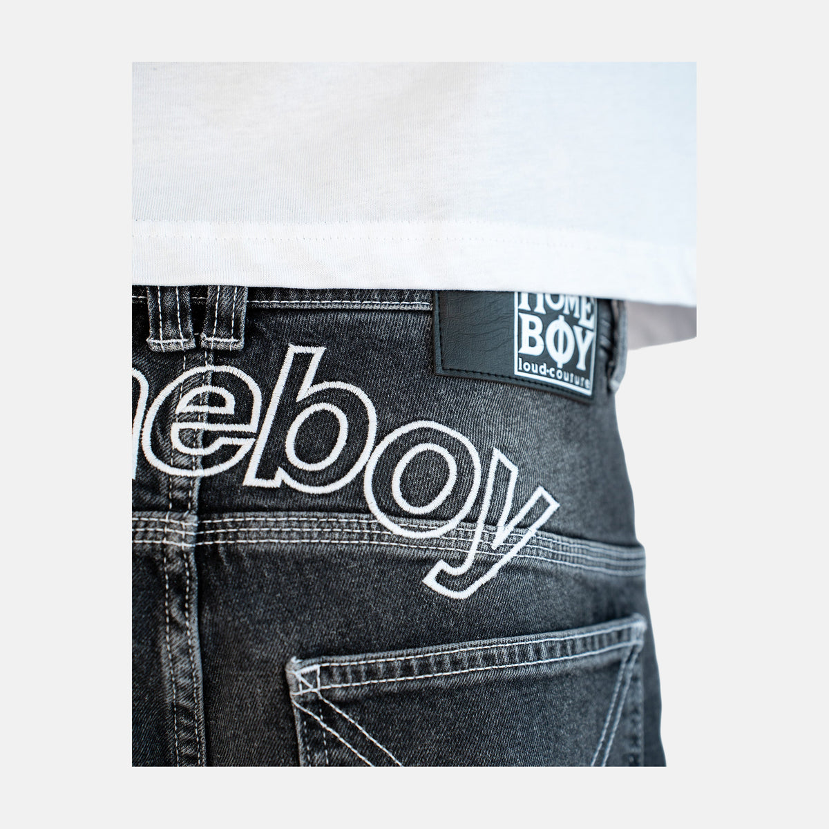 Homeboy X-tra Baggy Outlines Denim Pant - Vintage Black – Herstelleransicht 7