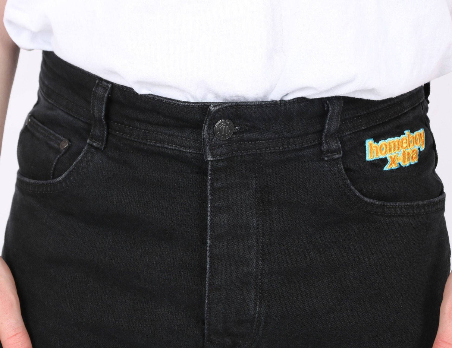 Homeboy X-tra Baggy Denim - Washed Black BlackDenim Bild 4
