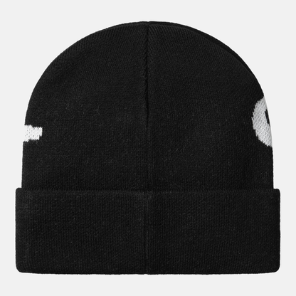 Carhartt WIP Cut Out Beanie - Black / White – Rückansicht