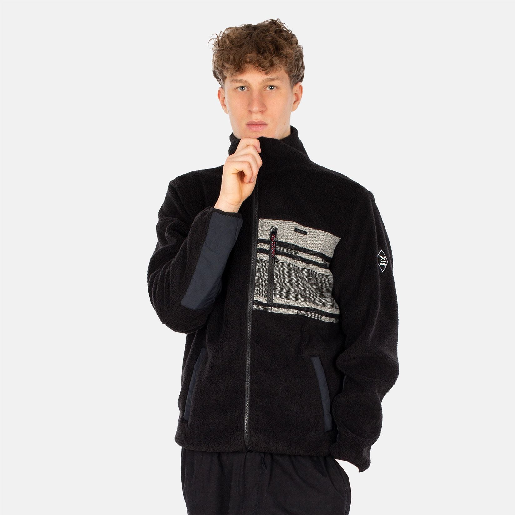 Iriedaily Wonderer Track Fleece Jacke - Black / White Schwarz Bild 1