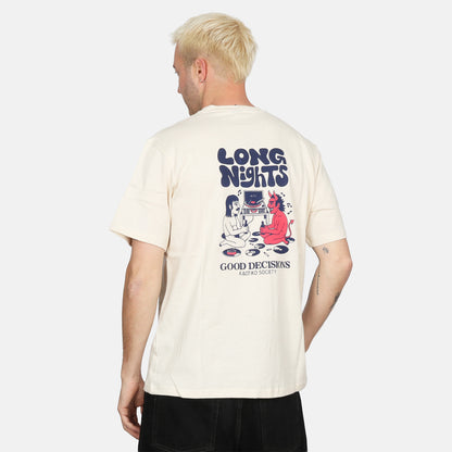 Kaotiko Long Nights Organic Cotton T-Shirt - Ivory Weiß Bild 1