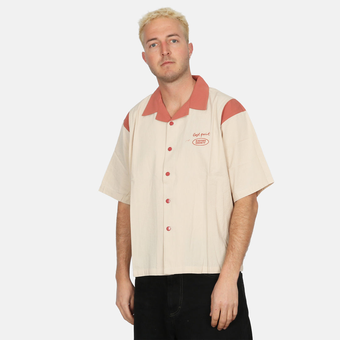 Kaotiko Lost Print Hemd - Cream / Makea Up Braun Bild 1