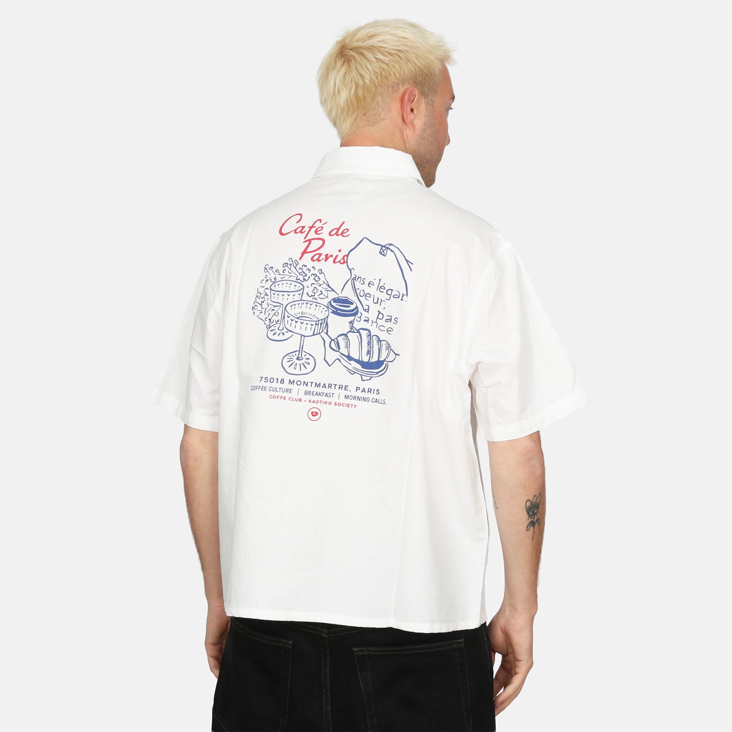 Kaotiko Paris Coffee Hemd - White Weiß Bild 1