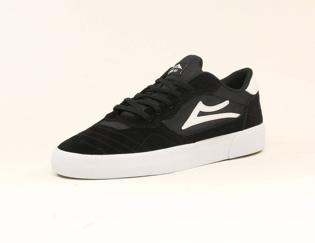 Lakai Cambridge Sneaker - Black/White/Suede - Blowout Skateshop