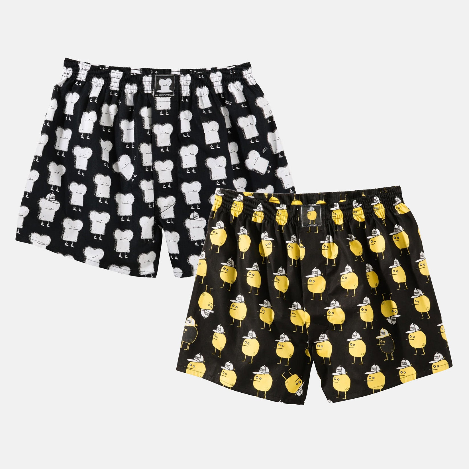 Lousy Livin 2 Pack Toast &amp; Zitrone Boxershorts - Black Schwarz Bild 1