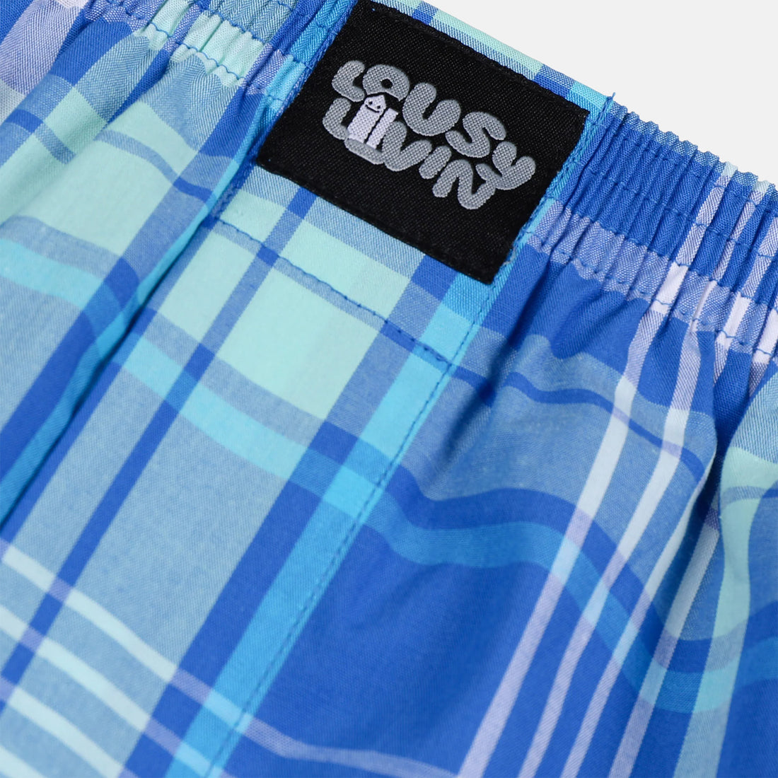 Lousy Livin Organic Chec Boxershort - Port Blue Blau Bild 2