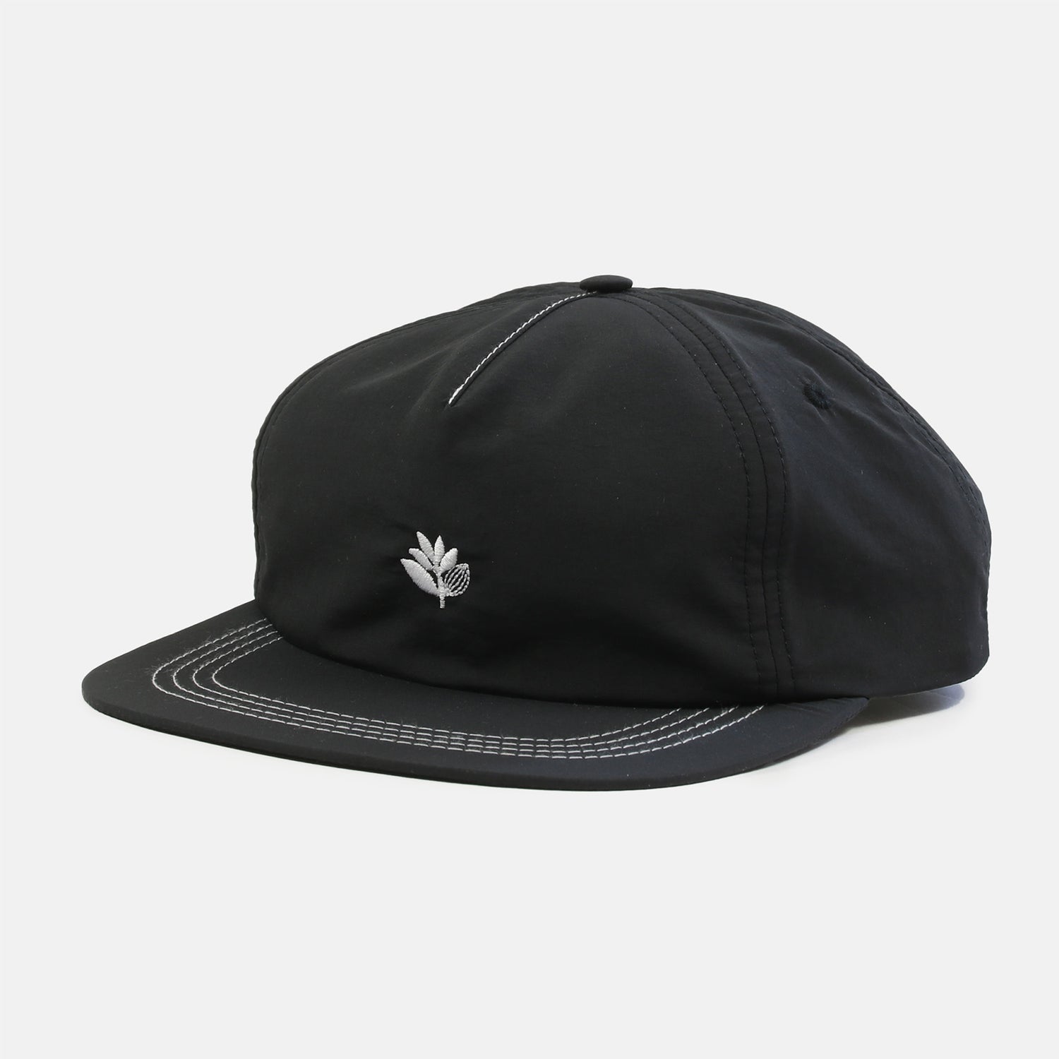Magenta Plant Nylon Snapback Cap - Black Schwarz Bild 1