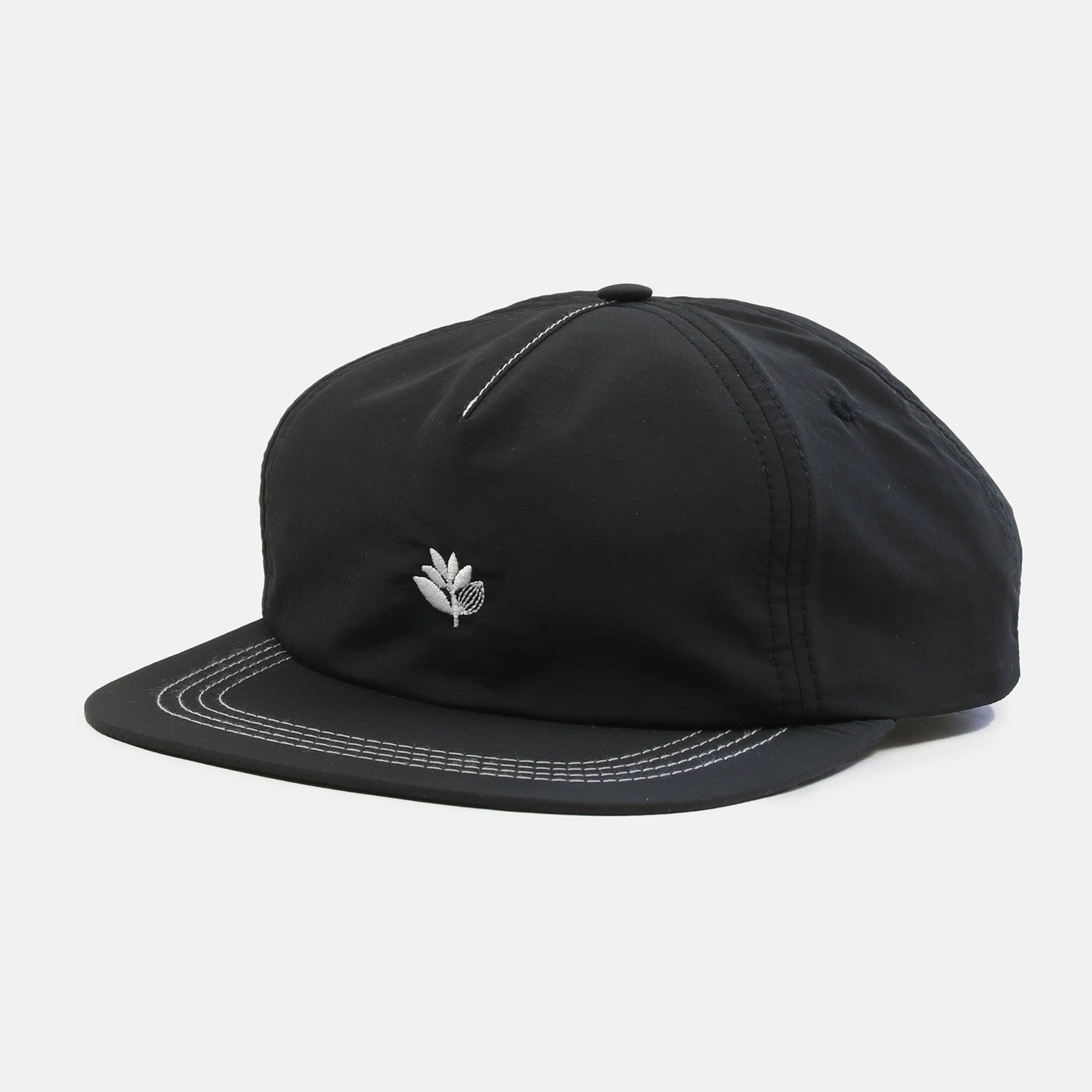 Magenta Plant Nylon Snapback Cap - Black Schwarz Bild 1