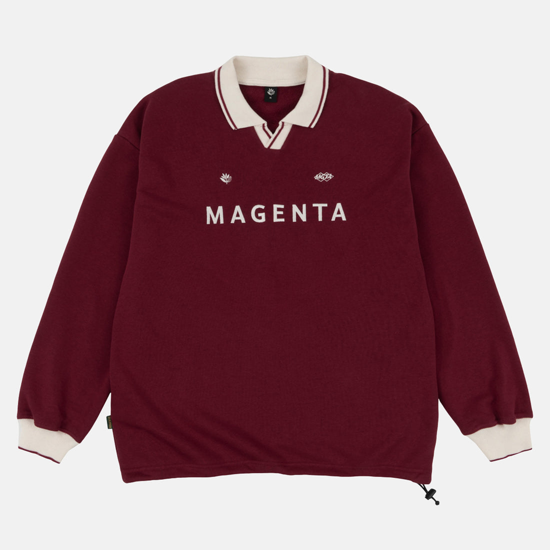 Magenta Rimet Polo Longsleeve - Burgundy Rot Bild 1