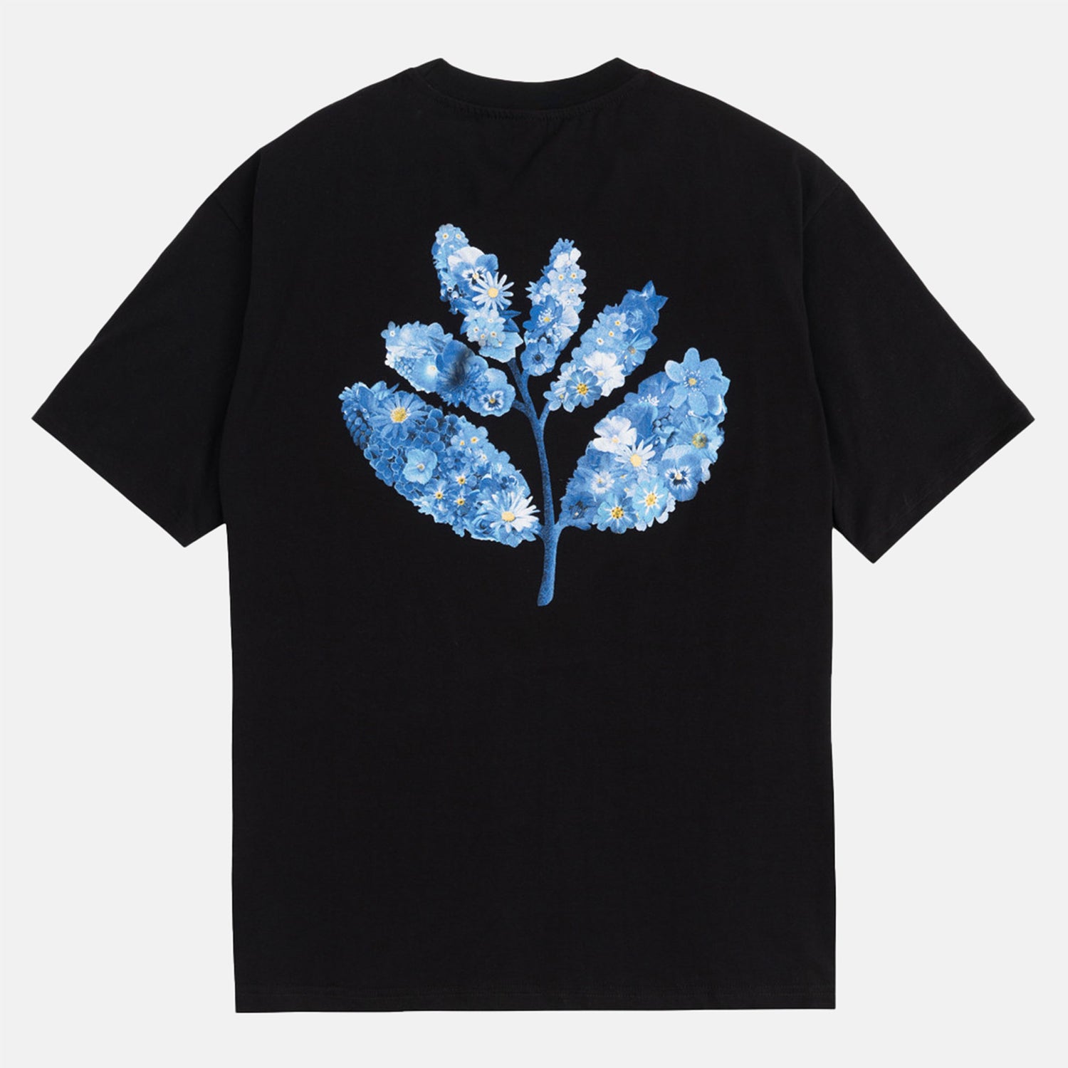 Magenta x Blue Flowers T-Shirt - Black Schwarz Bild 1