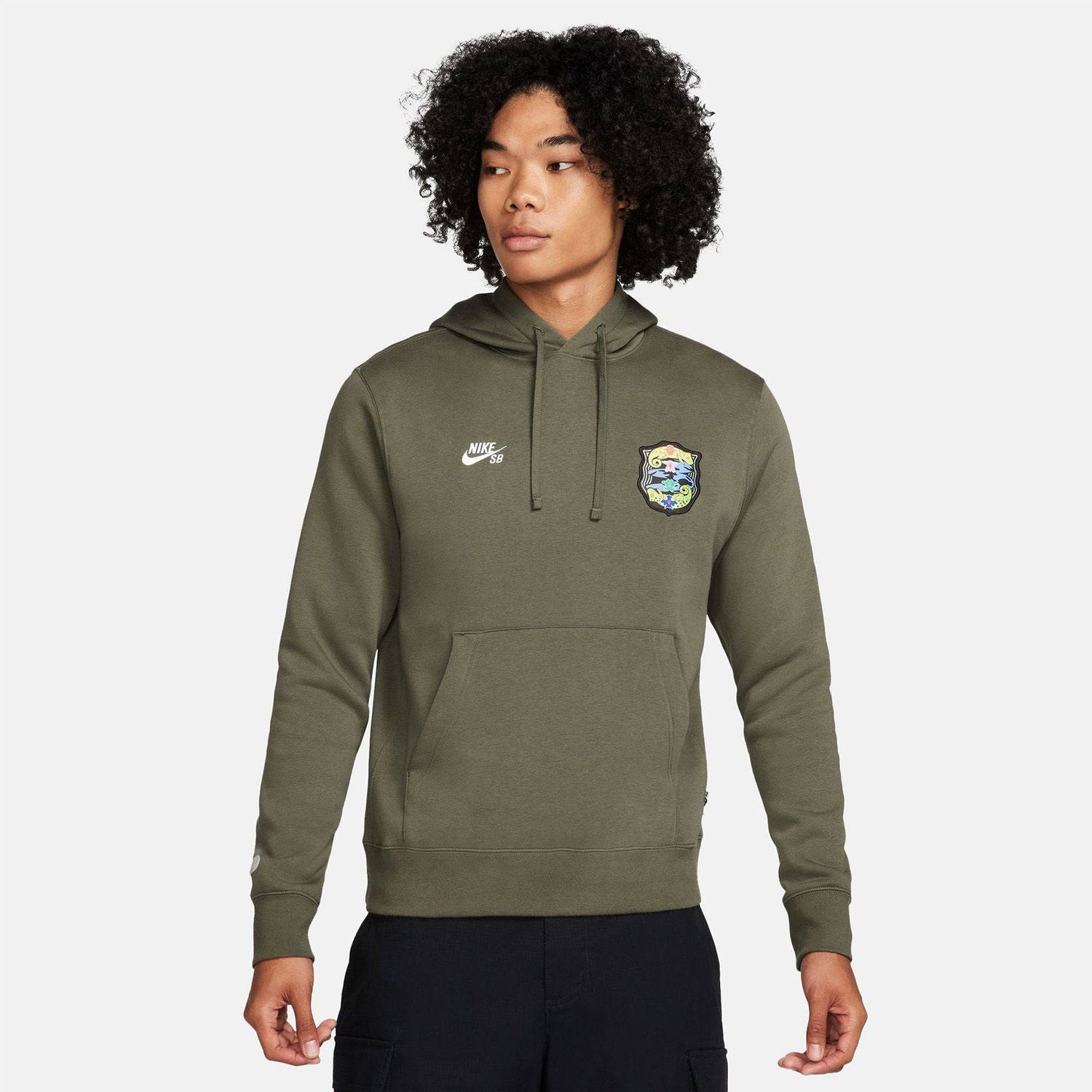 Nike SB Agnostic Olympic Hoodie - Medium Olive - Blowout Skateshop