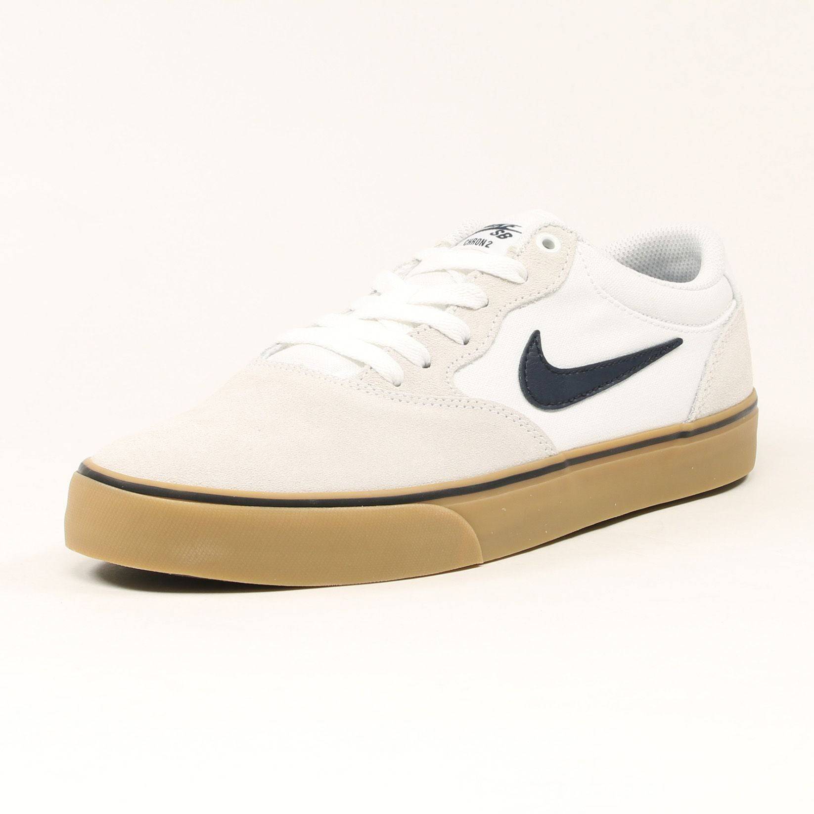 Nike SB Chron 2 Sneaker - White / Obsidian - Blowout Skateshop