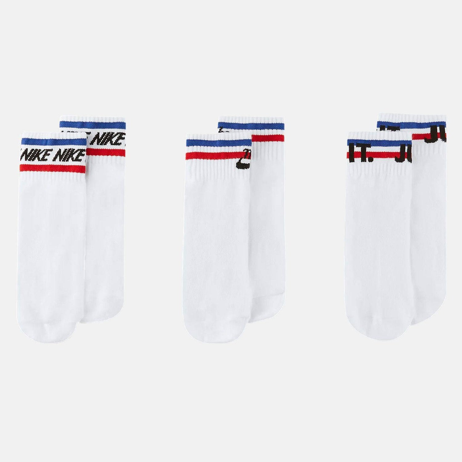 Nike SB Everyday Essential Socks (3-Pair) - White - Blowout Skateshop