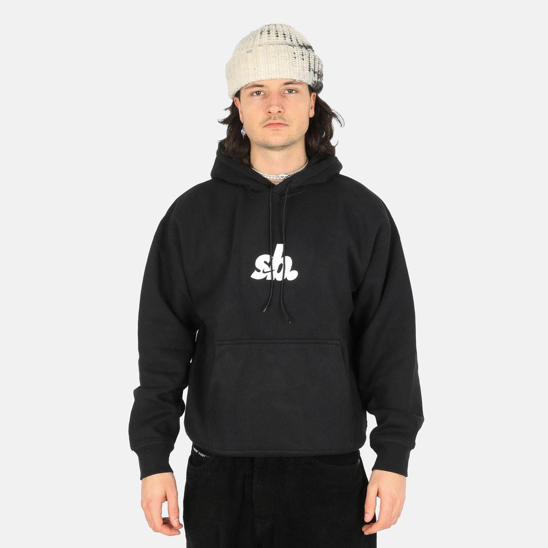 Nike SB Fleece Skate Hoodie - Black / White - Blowout Skateshop