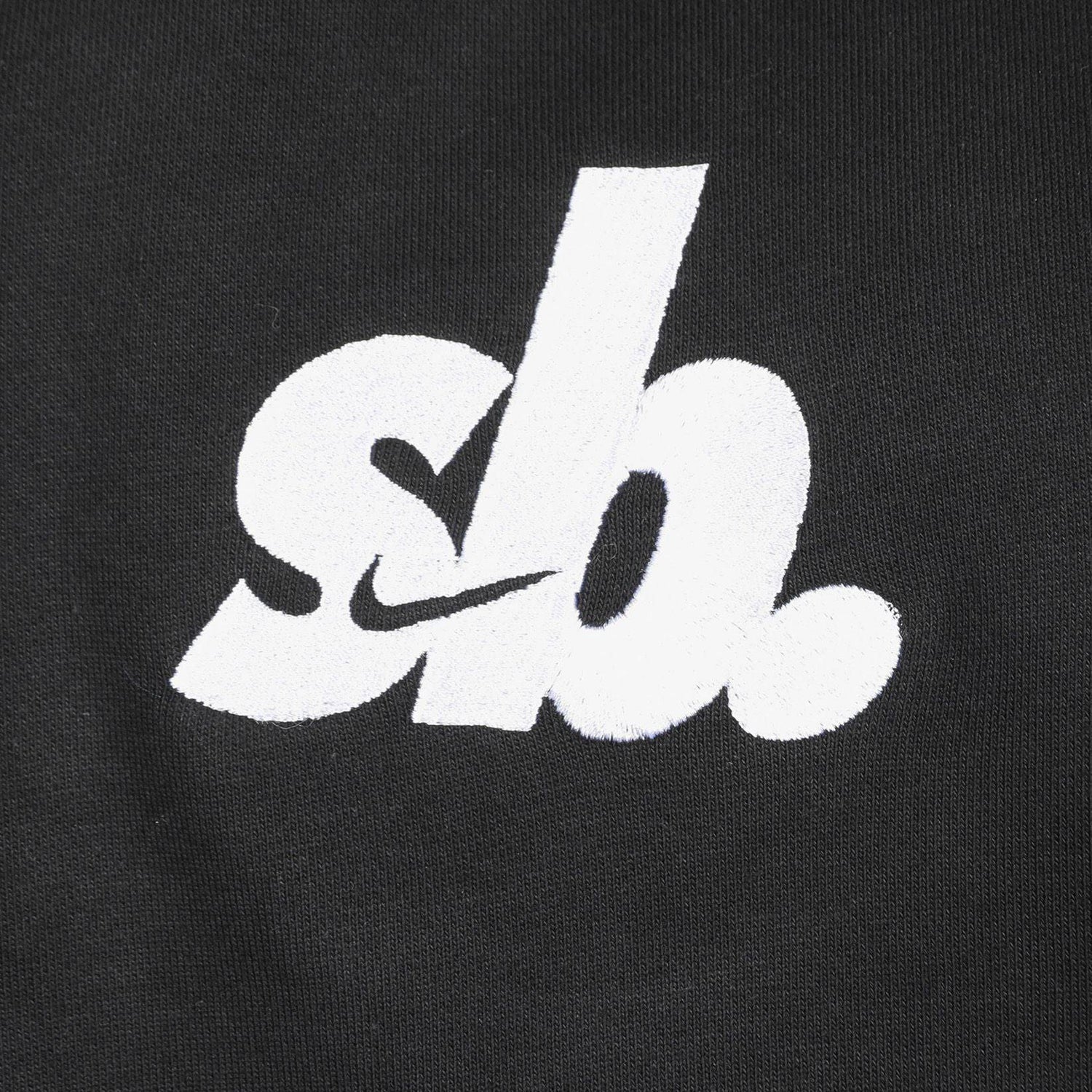 Nike SB Fleece Skate Hoodie - Black / White - Blowout Skateshop