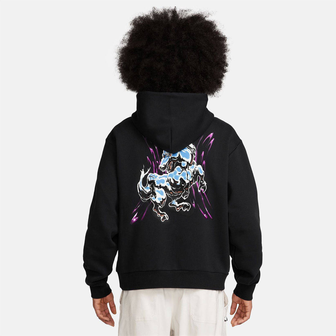 Nike SB Fleece Stallion Hoodie - Black / White - Blowout Skateshop