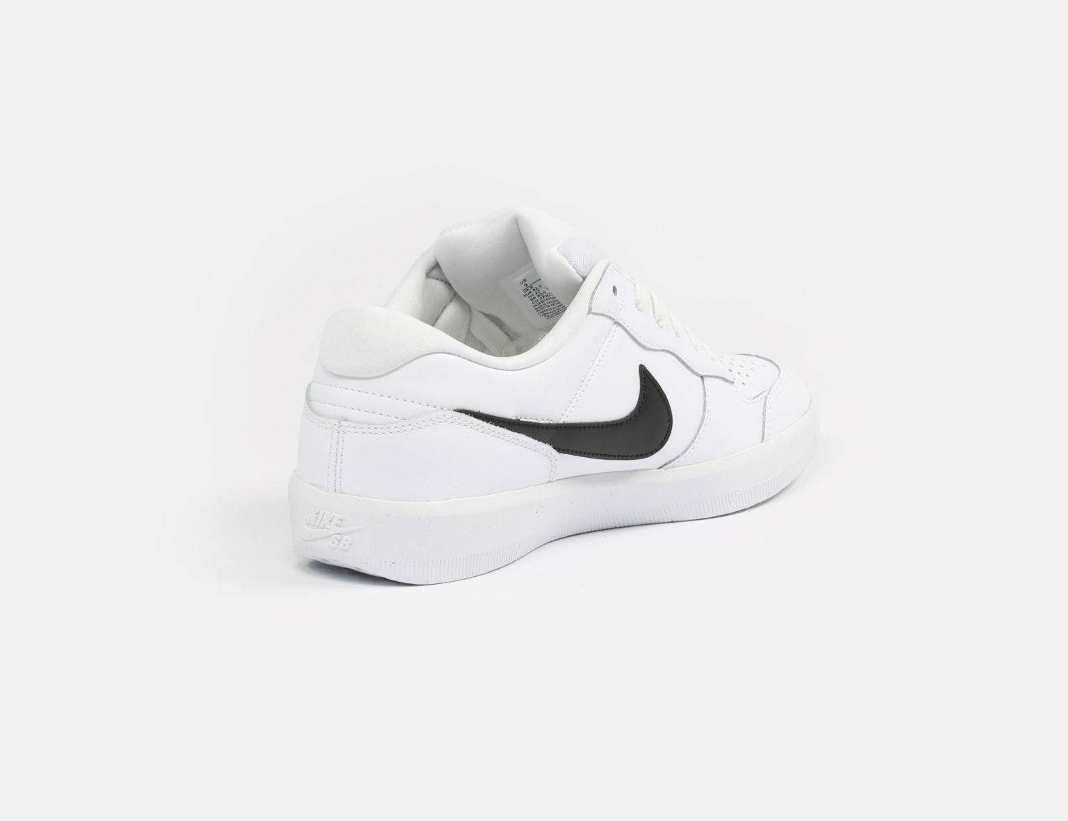 Nike SB Force 58 Premium Leather Sneaker - White / Black - Blowout Skateshop