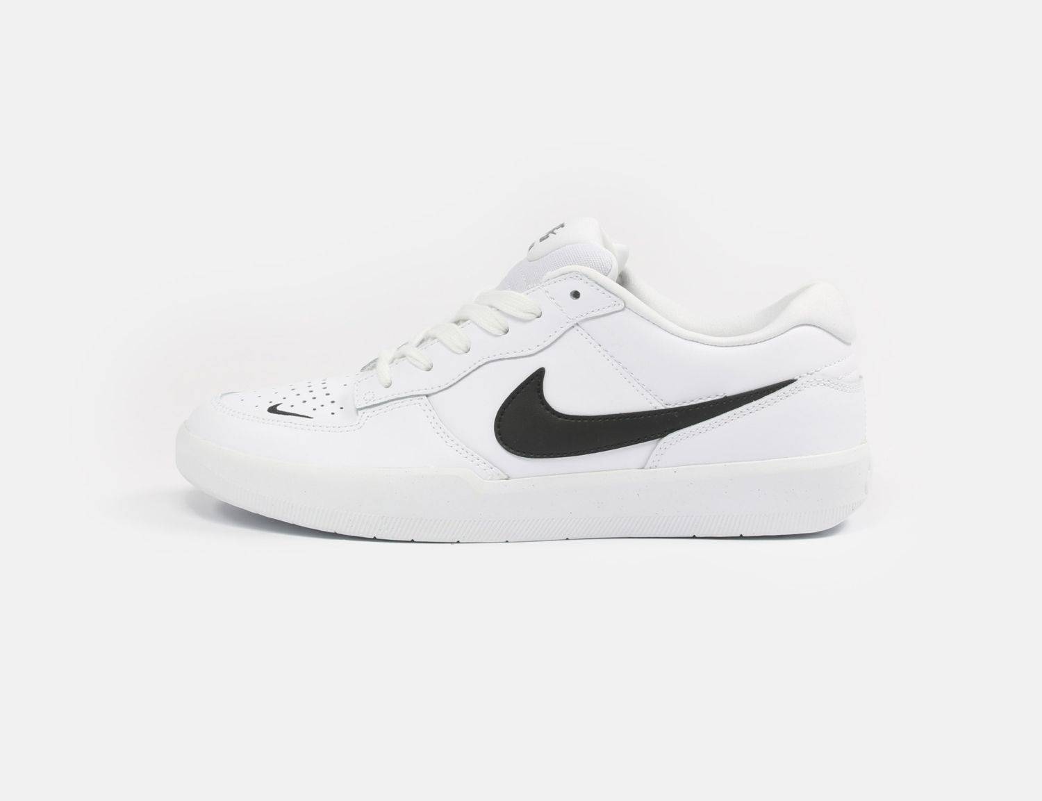 Nike SB Force 58 Premium Leather Sneaker - White / Black - Blowout Skateshop