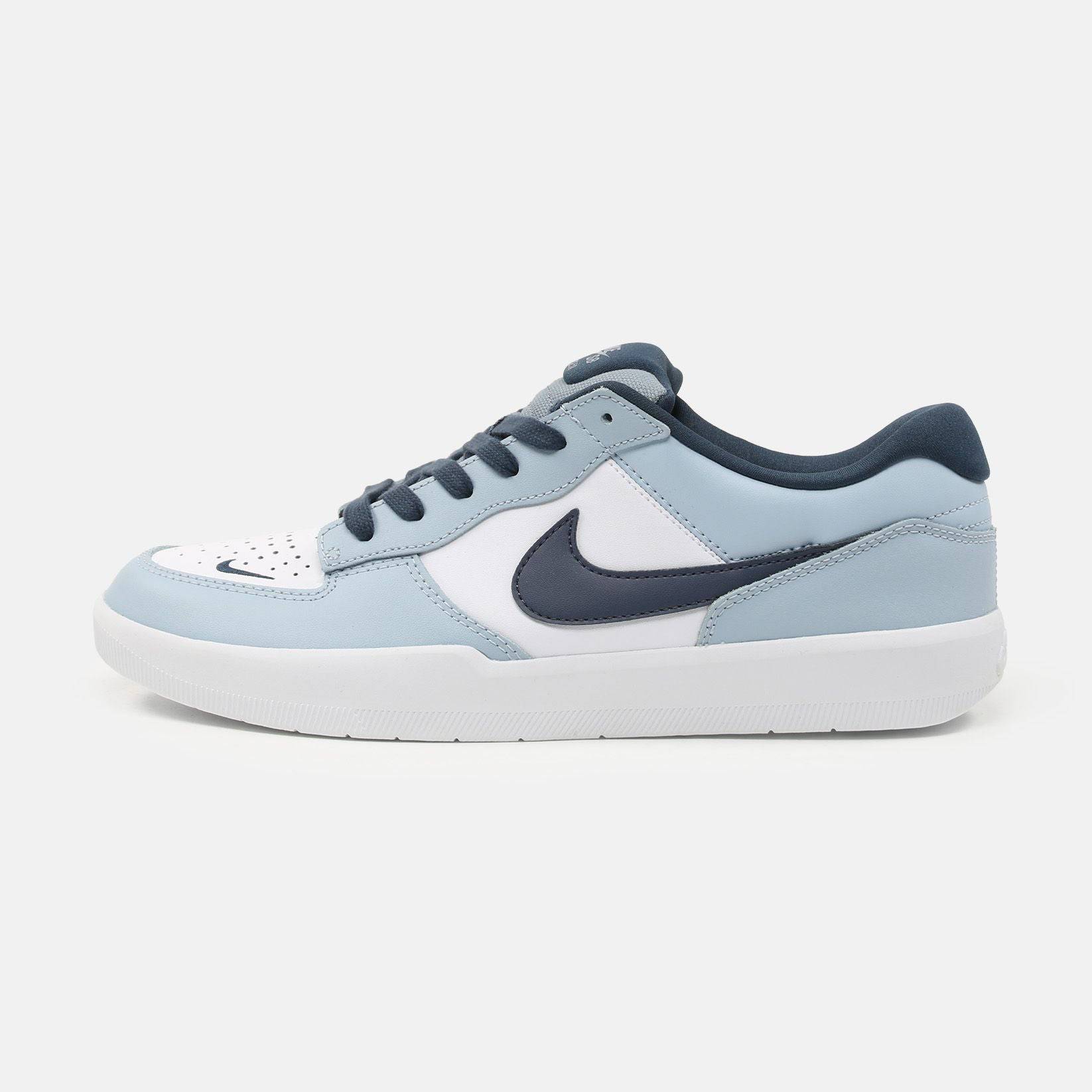 Nike SB Force 58 Premium Leather Sneaker - White / Thunder Blue - Blowout Skateshop