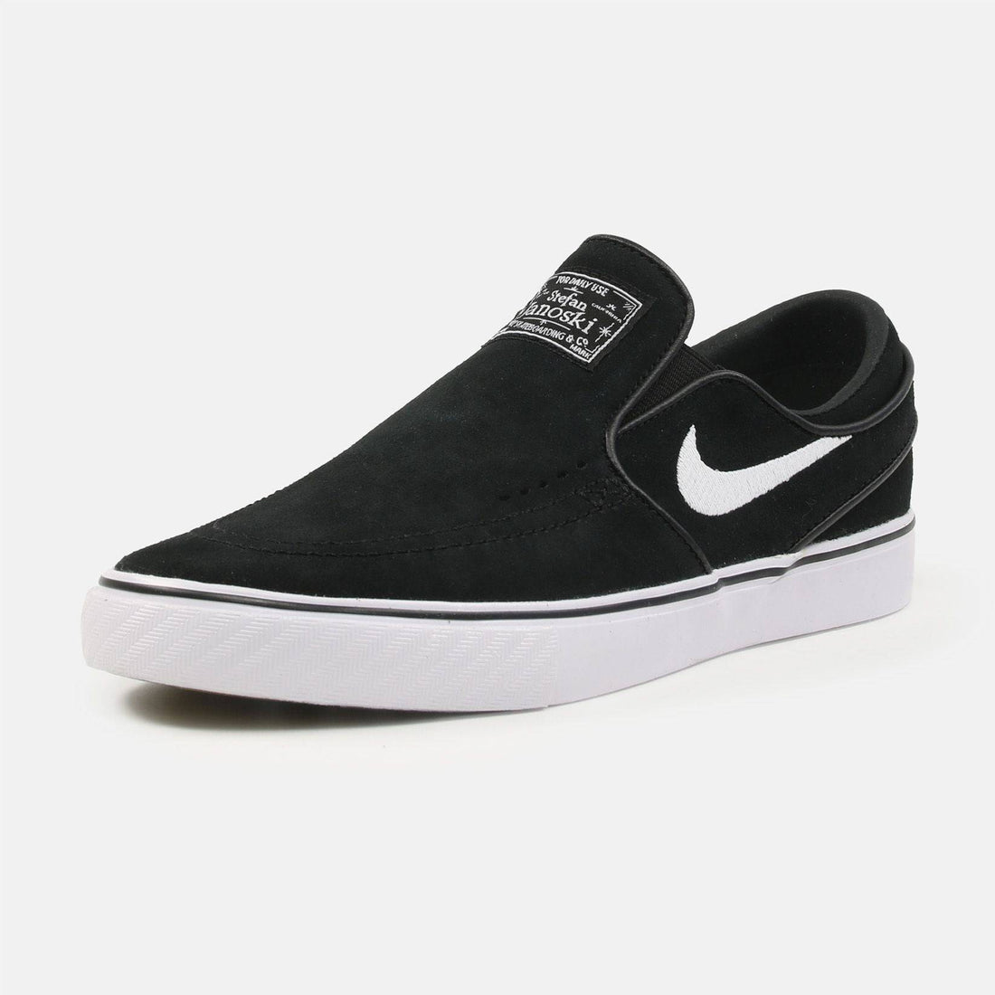 Nike SB Janoski+ Slip Sneaker - Black / White - Blowout Skateshop