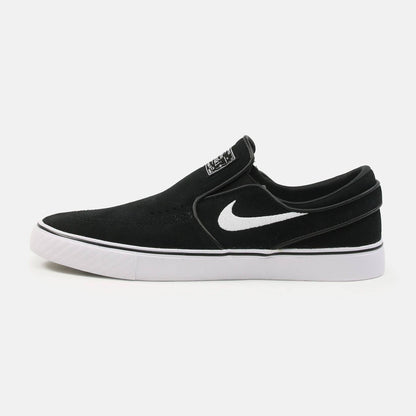 Nike SB Janoski+ Slip Sneaker - Black / White - Blowout Skateshop