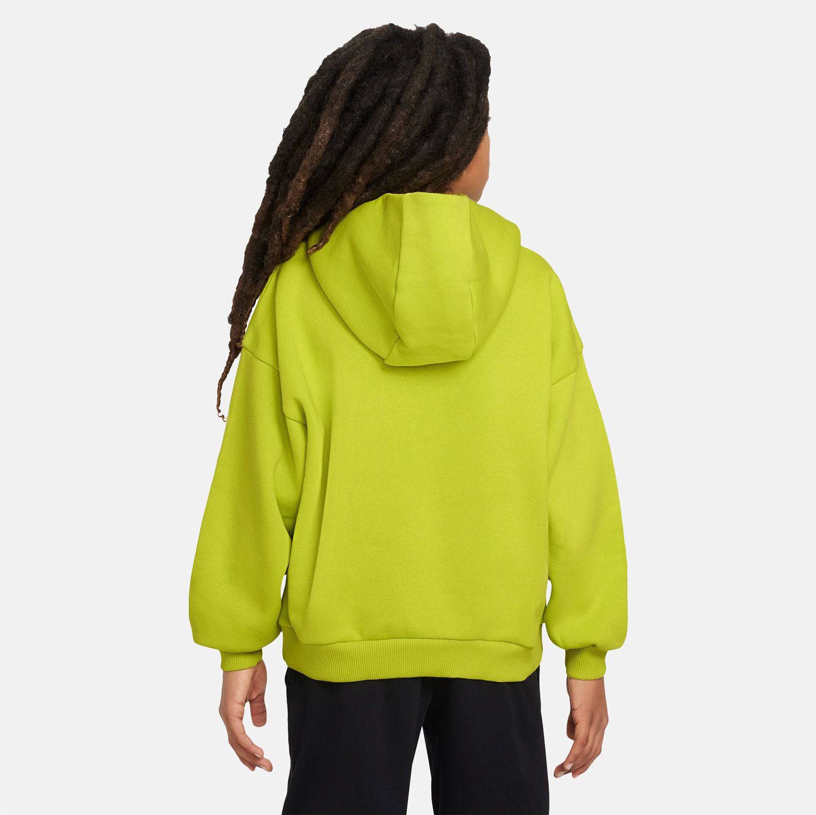 Nike SB Kids Icon Fleece Hoodie - Bright Cactus / White - Blowout Skateshop