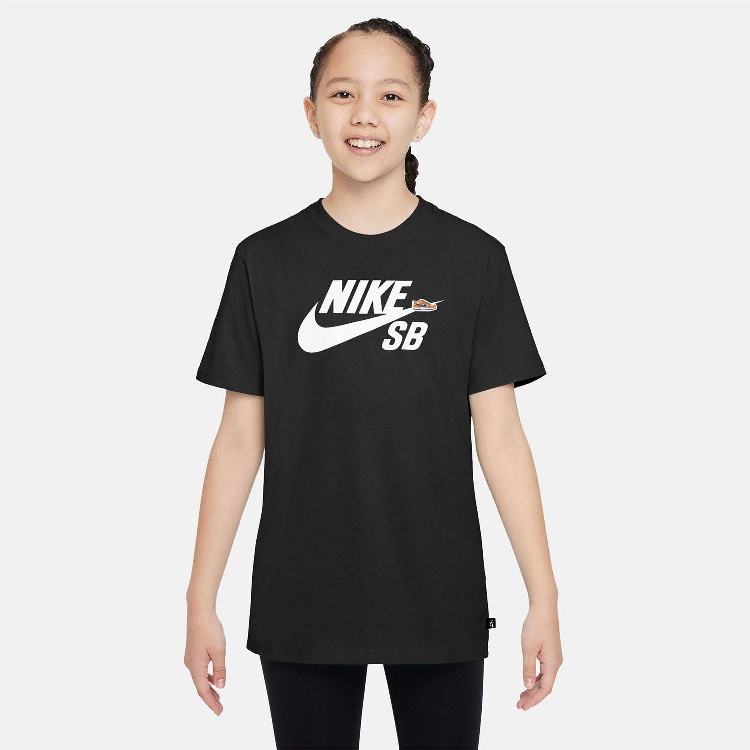 Nike SB Kids Logo T-Shirt - Black / White - Blowout Skateshop